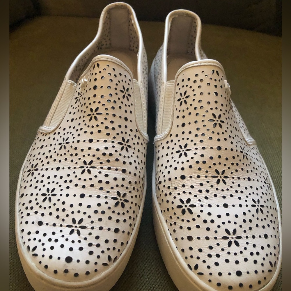 Micheal Kors Leather Laser Cut Sneakers
